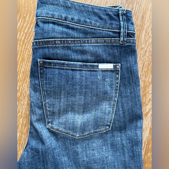 WHBM Slim Mid Rise Distressed Jeans (8) - Picture 4 of 8
